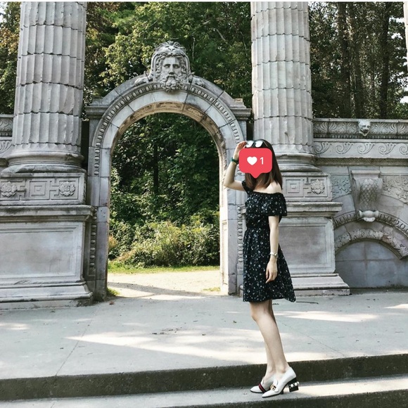 The Kooples Off the Shoulder Silk Dress Tattoo Print star Black Size XXS - Picture 5 of 12